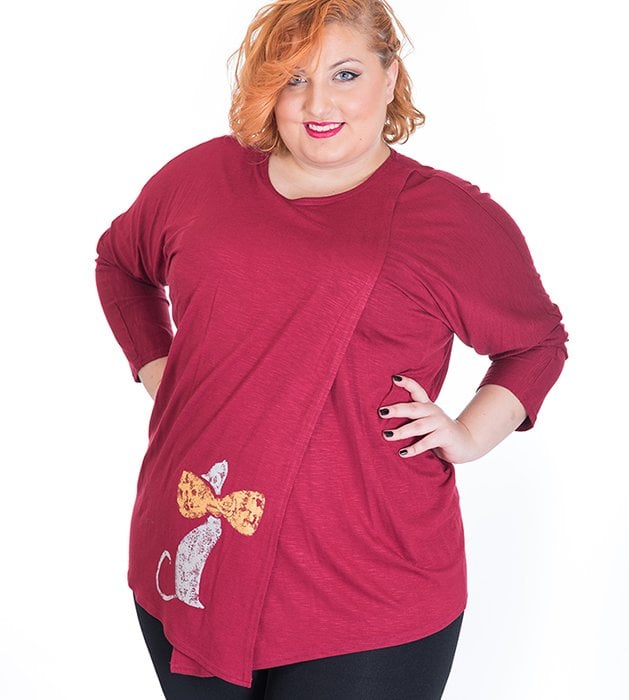 Susana Escribano Camiseta Asimetrica En Manga Larga