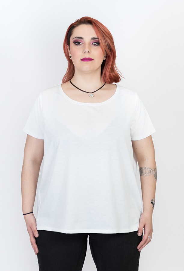 susana escribano Camiseta basica blanca. Manga corta