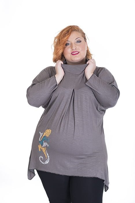 susana escribano Camiseta con tonos metal con dibujo