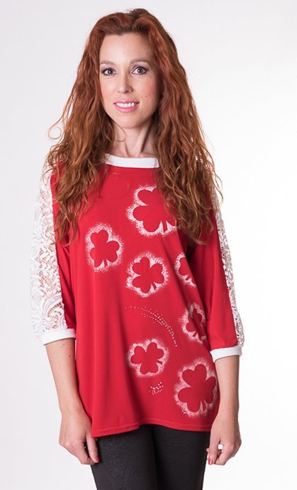 Susana Escribano Camiseta Manga Francesa Dibujo Trebol