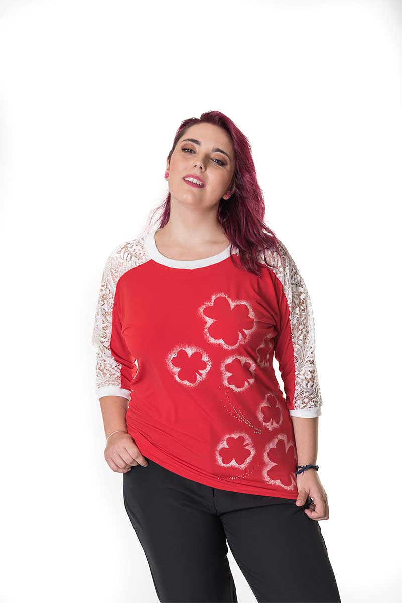 Susana Escribano Camiseta Manga Francesa Dibujo Trebol