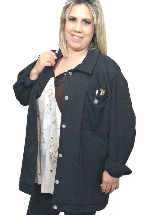 Susana Escribano Cazadora Vaquera Negra Mujer. Rebajas