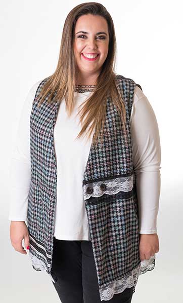 Susana Escribano Chaleco De Mujer Con Puntilla Adorno