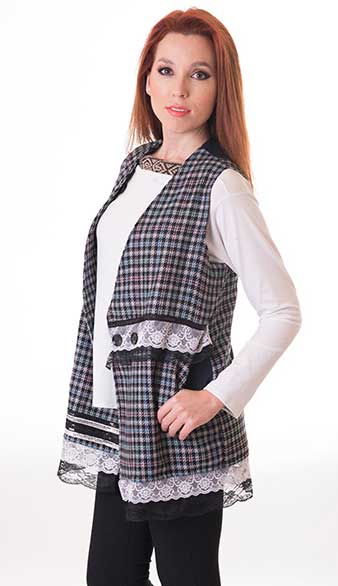 susana escribano Chaleco de mujer con puntilla adorno