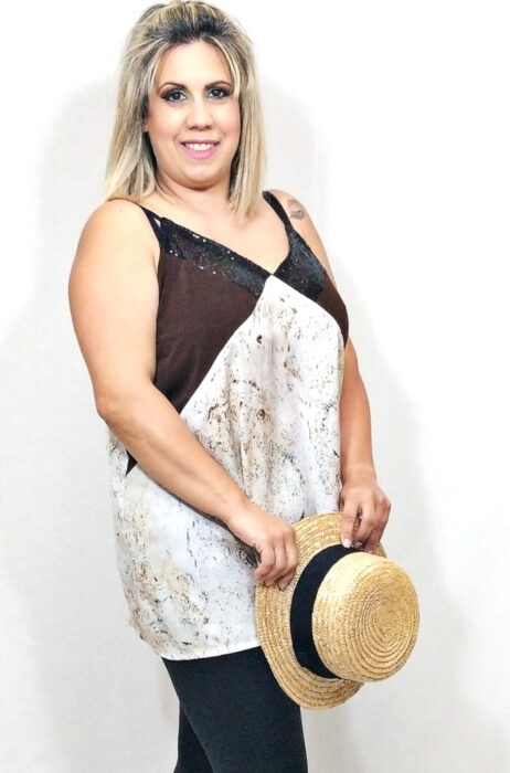 Susana Escribano Crop Top Lencero En V Tallas Grandes. Rebajas