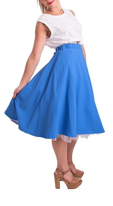 susana escribano Falda de vuelo en color azul. Acampanado