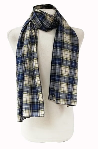 Susana Escribano Fular De Cuadros. Marte. Tonos Azules