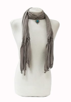 susana escribano Fular joya. Fular en color gris. Leo