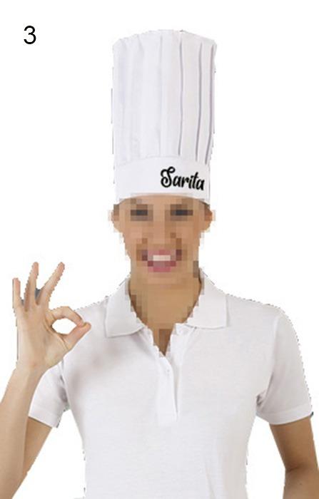 susana escribano Gorro alto de Chef personalizado. Con delantal. Envio GRATIS