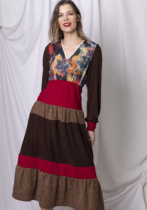 Susana Escribano Invierno Vestido Manga Larga Invitada Boda