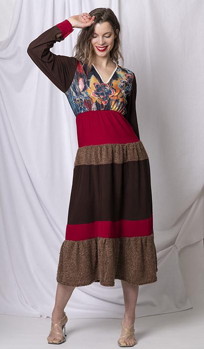 susana escribano Invierno vestido manga larga invitada boda