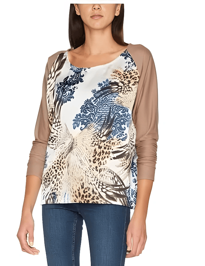 susana escribano Jersey de manga larga con prints tipo leopardo