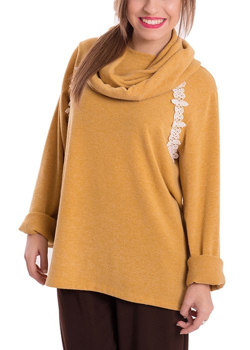 Susana Escribano Jersey De Mujer Invierno Color Amarillo Mostaza