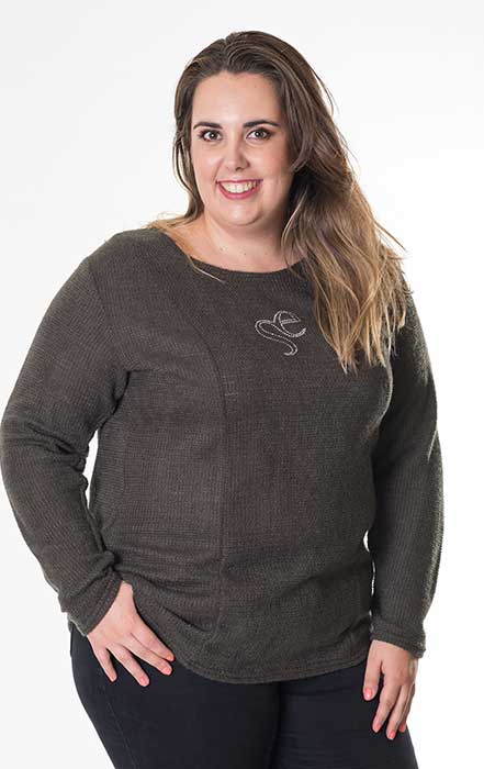 susana escribano Jersey lana de mujer. Logo strass SE