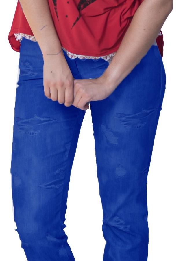 Susana Escribano Pantalon Turquesa. Pantalones Elasticos