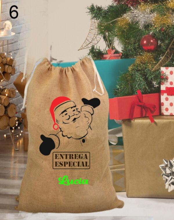 susana escribano Sacos de regalos Papa Noel personalizado con nombre