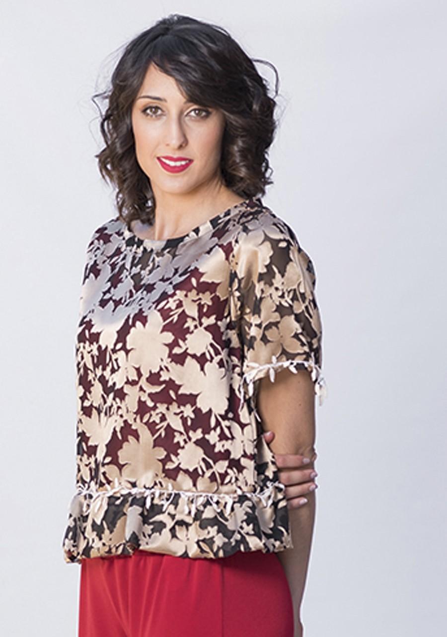 Susana Escribano Blusa De Volante. Tonos Dorados