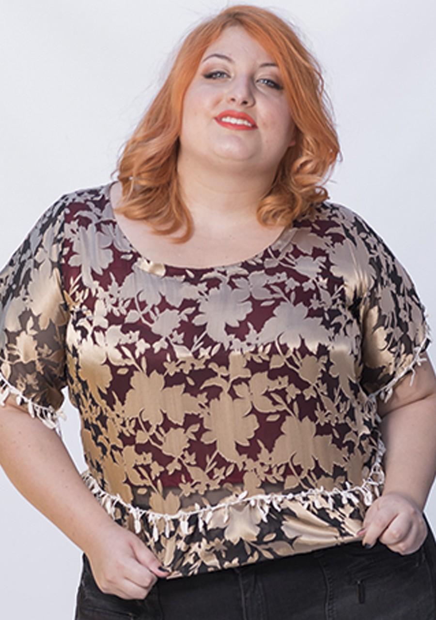 Susana Escribano Blusa De Volante. Tonos Dorados