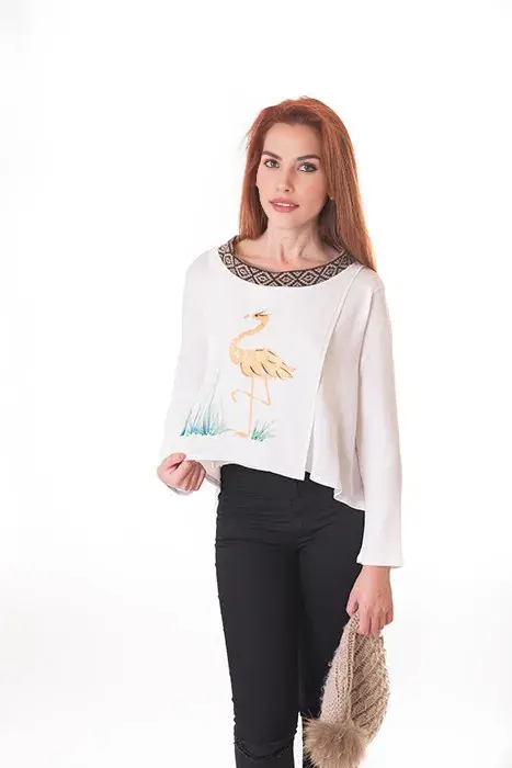 susana escribano Blusa flamenco. De manga larga