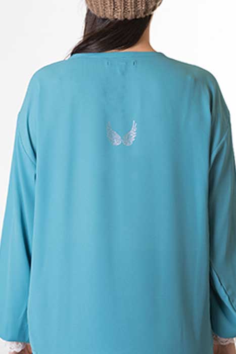 Susana Escribano Blusa Manga Larga Celeste