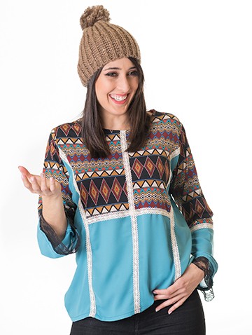 Susana Escribano Blusa Patchwork De Manga Larga