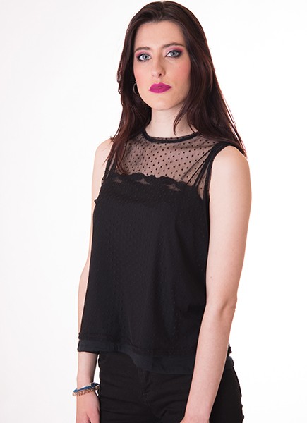 Susana Escribano Blusa Plumeti En Color Negro