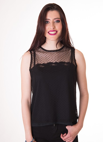 Susana Escribano Blusa Plumeti En Color Negro