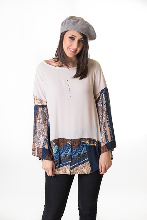 Susana Escribano Camisa Sin Cuello Para Mujer