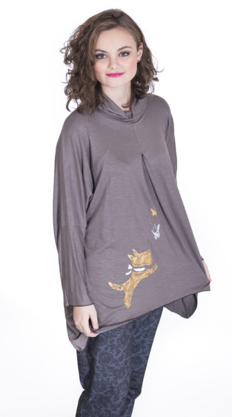 susana escribano Camiseta gris de manga larga