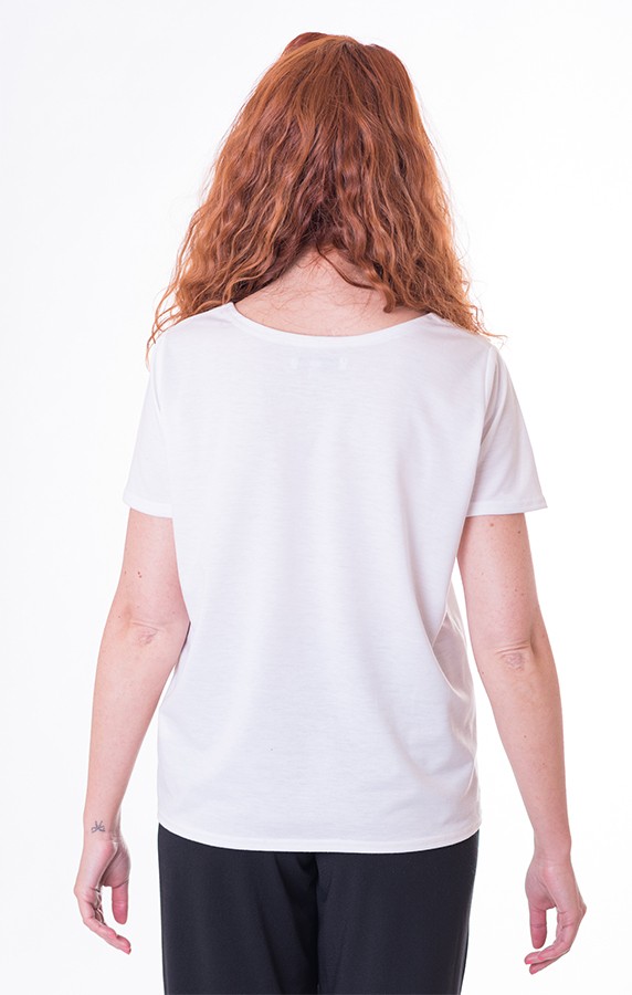 Susana Escribano Camiseta Mujer Blanca. Manga Corta