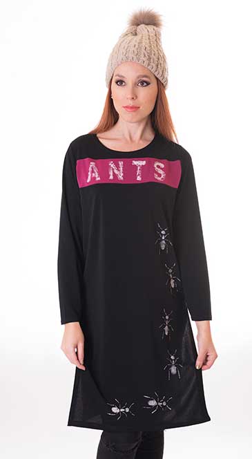 Susana Escribano Camiseta Vestido En Color Negro