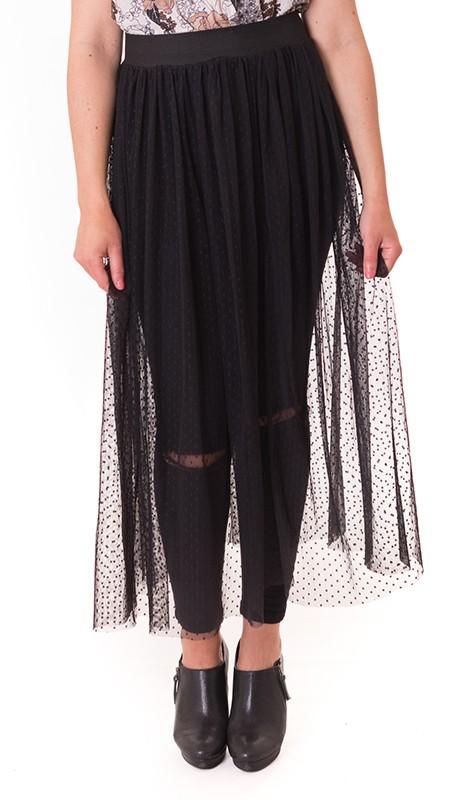 susana escribano Falda de tul. Tul bordado topitos