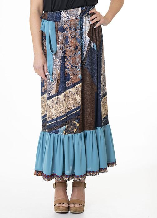 Susana Escribano Falda De Vuelo Larga. Estampada