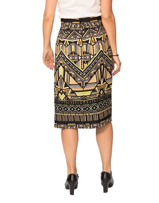 Susana Escribano Falda Hasta La Rodilla Estampada