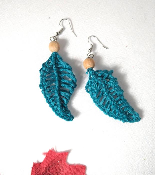 susana escribano Pendiente hoja de hilo