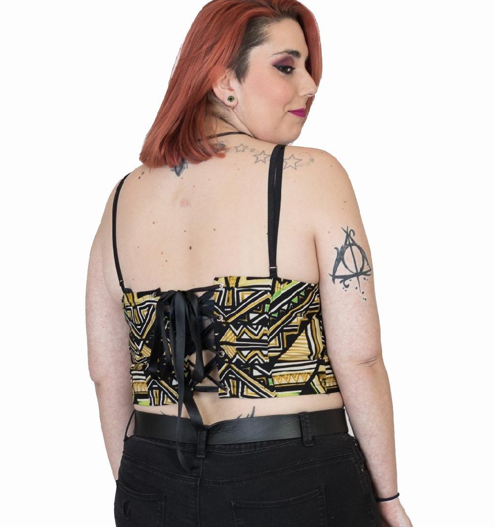 Susana Escribano Top Con Estampado En Tonos Ocre