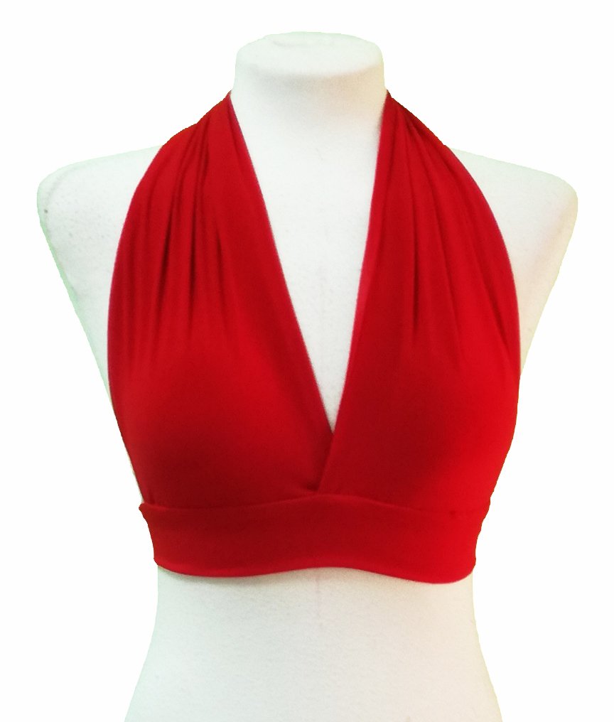 susana escribano Top tipo bikini en color rojo