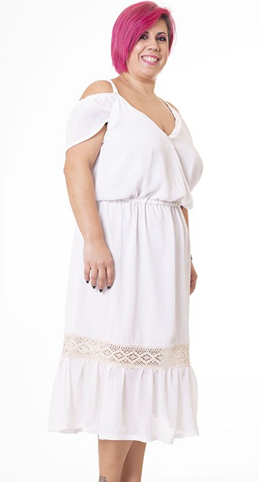 Susana Escribano Vestido Blanco Bambula. Reversible