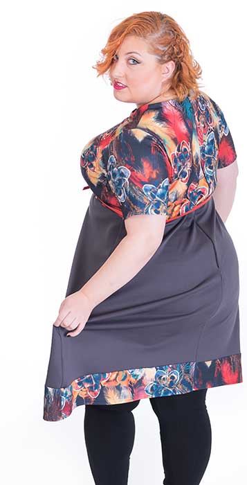 Susana Escribano Vestido Con Falda A. Con Estampado