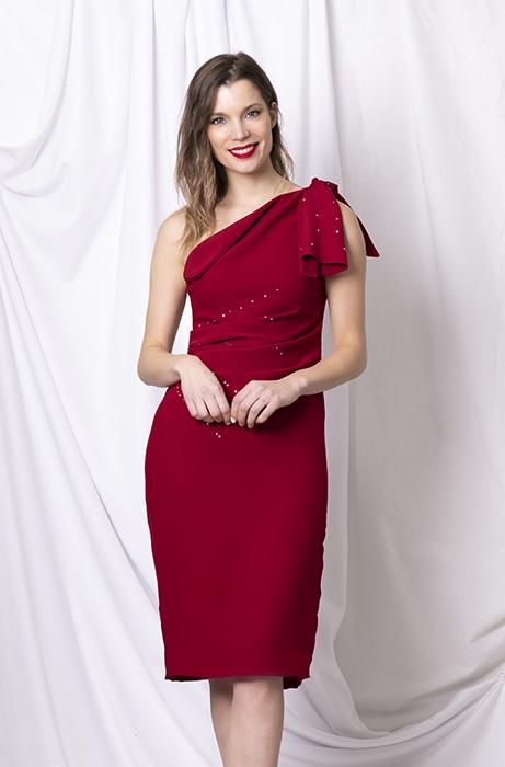 Susana Escribano Vestido Corte Asimetrico