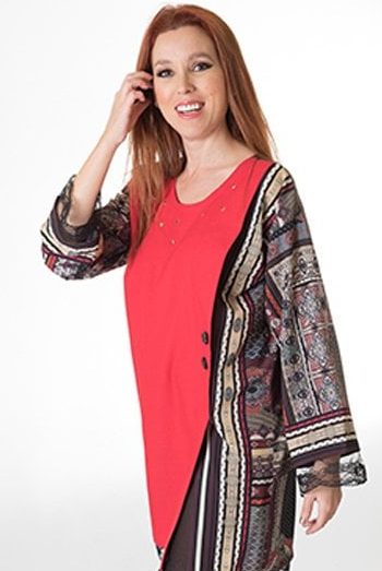 Susana Escribano Vestido De Pique En Color Rojo