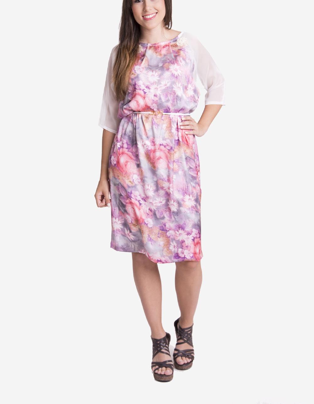 Susana Escribano Vestido De Raso En Color Rosa