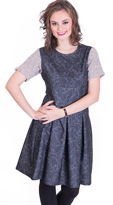 Susana Escribano Vestido Falda Con Pliegues