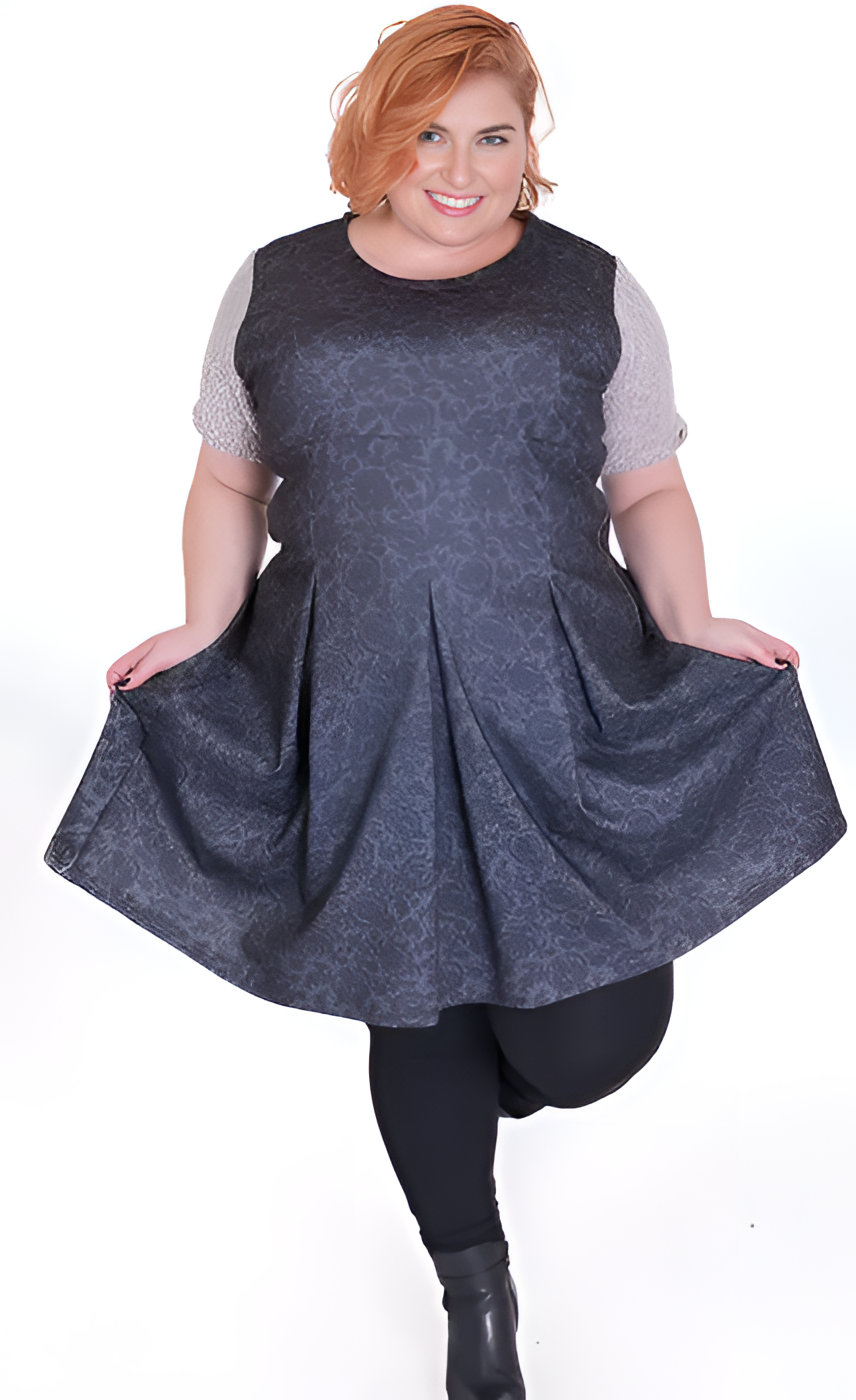 susana escribano Vestido falda con pliegues