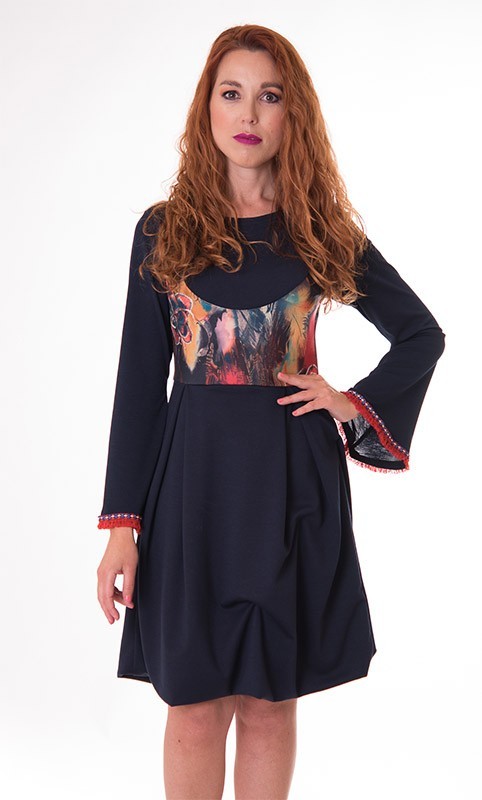 Susana Escribano Vestido Globo Con Estampado