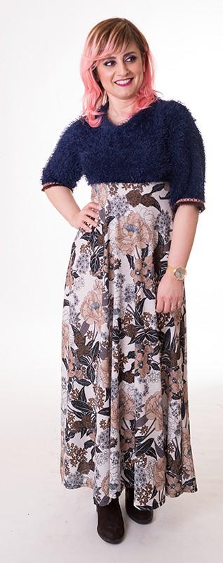 Susana Escribano Vestido Largo De Invierno. Floral