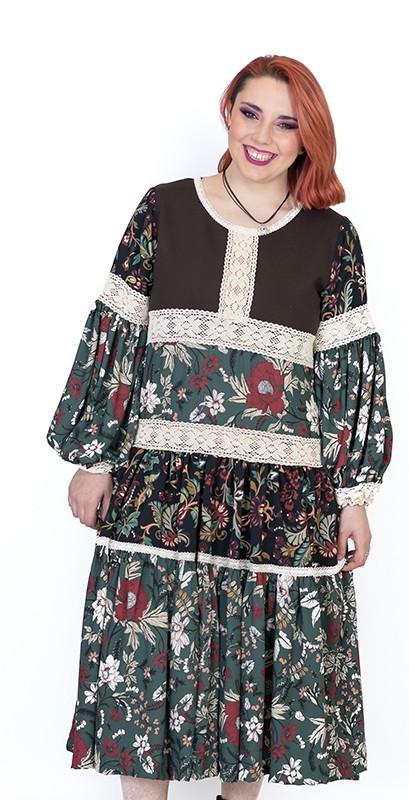 Susana Escribano Vestido Midi De Flores. Mezclas