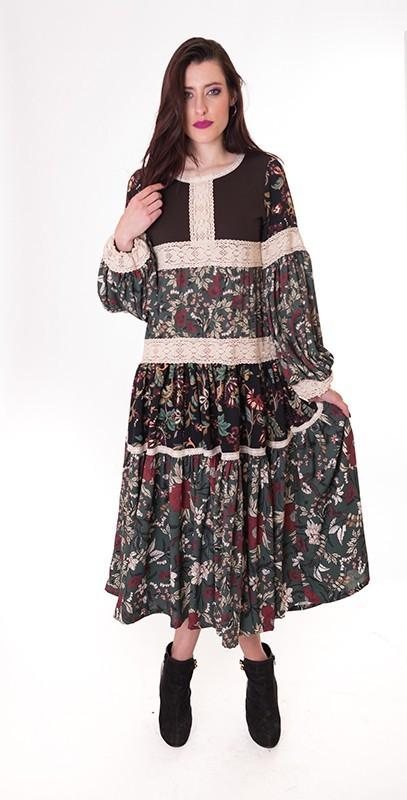 Susana Escribano Vestido Midi De Flores. Mezclas