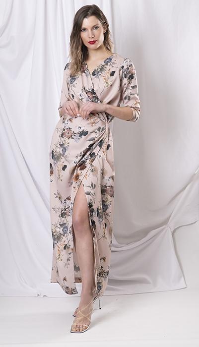 susana escribano Vestido midi drapeado