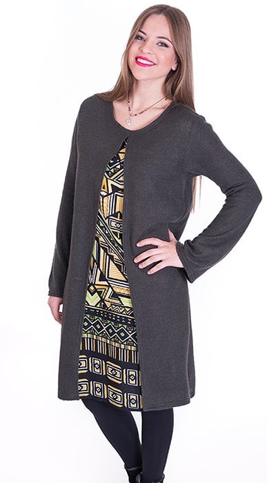 Susana Escribano Vestido Mujer Abrigo Sobrepuesto